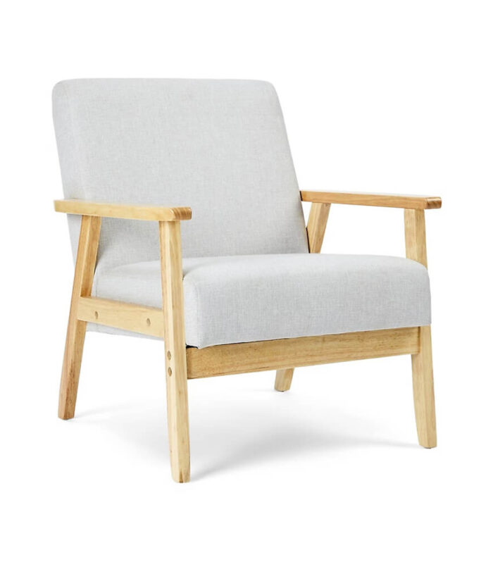 Upholstered Wood Dining Chair with Cushioned Seat