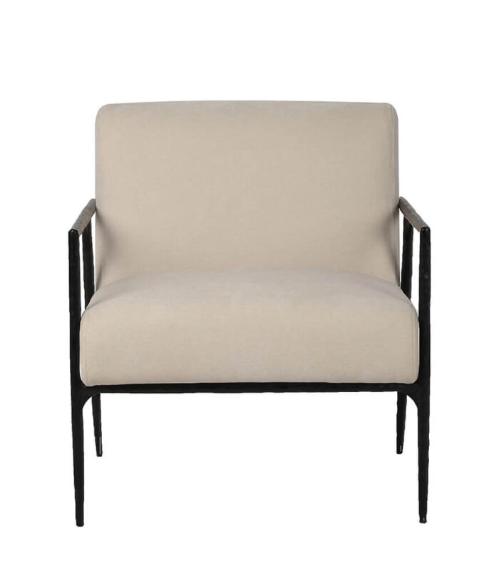 Olivia Curved Back Accent Chair with Wood Frame