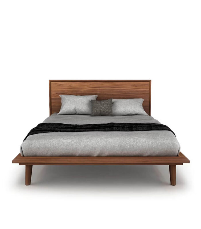Herman Platform Bed in Light Natural Walnut Finish