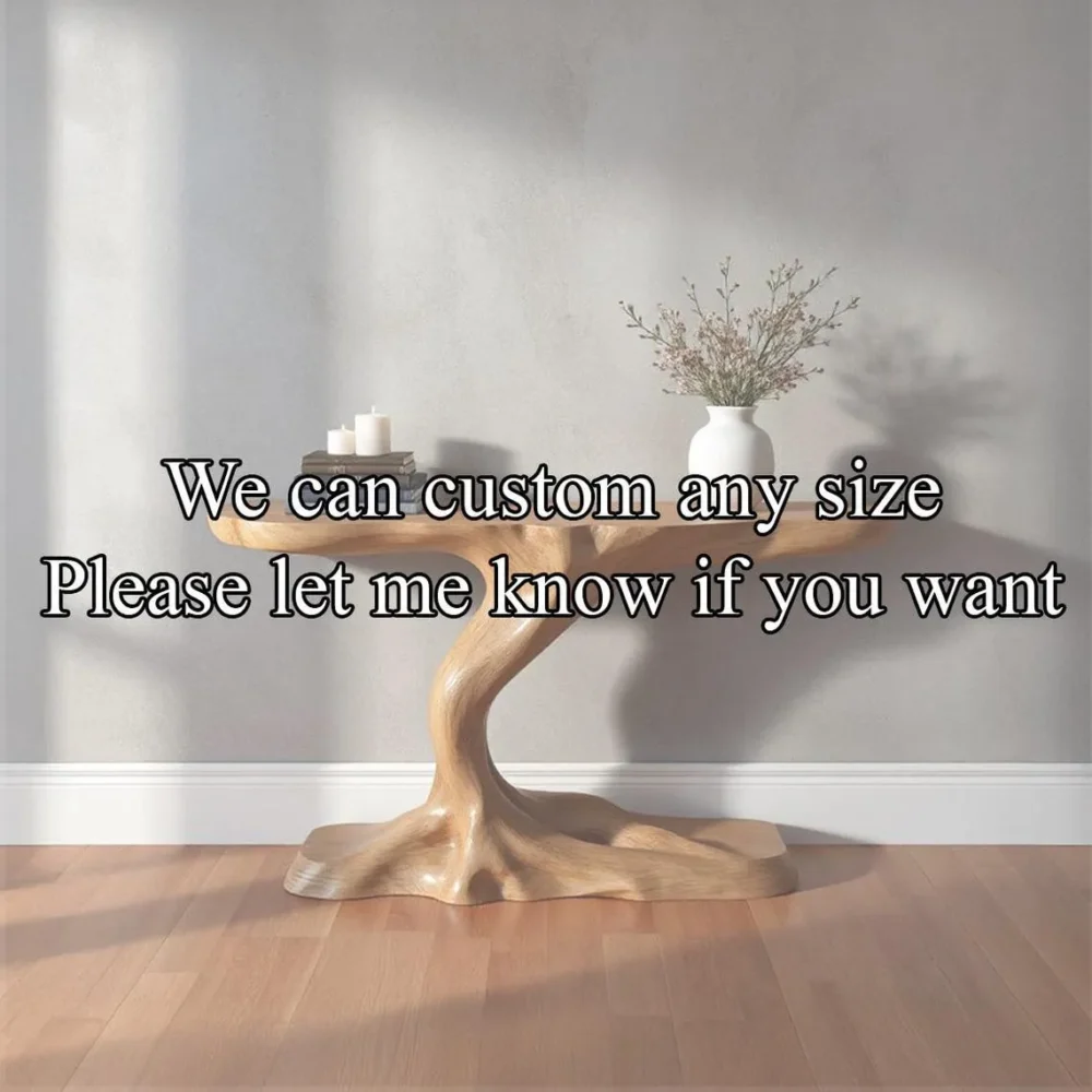 Custom Solid Wood Console Table Tree Inspired Rustic Entryway Furniture with Artistic Design - Image 2