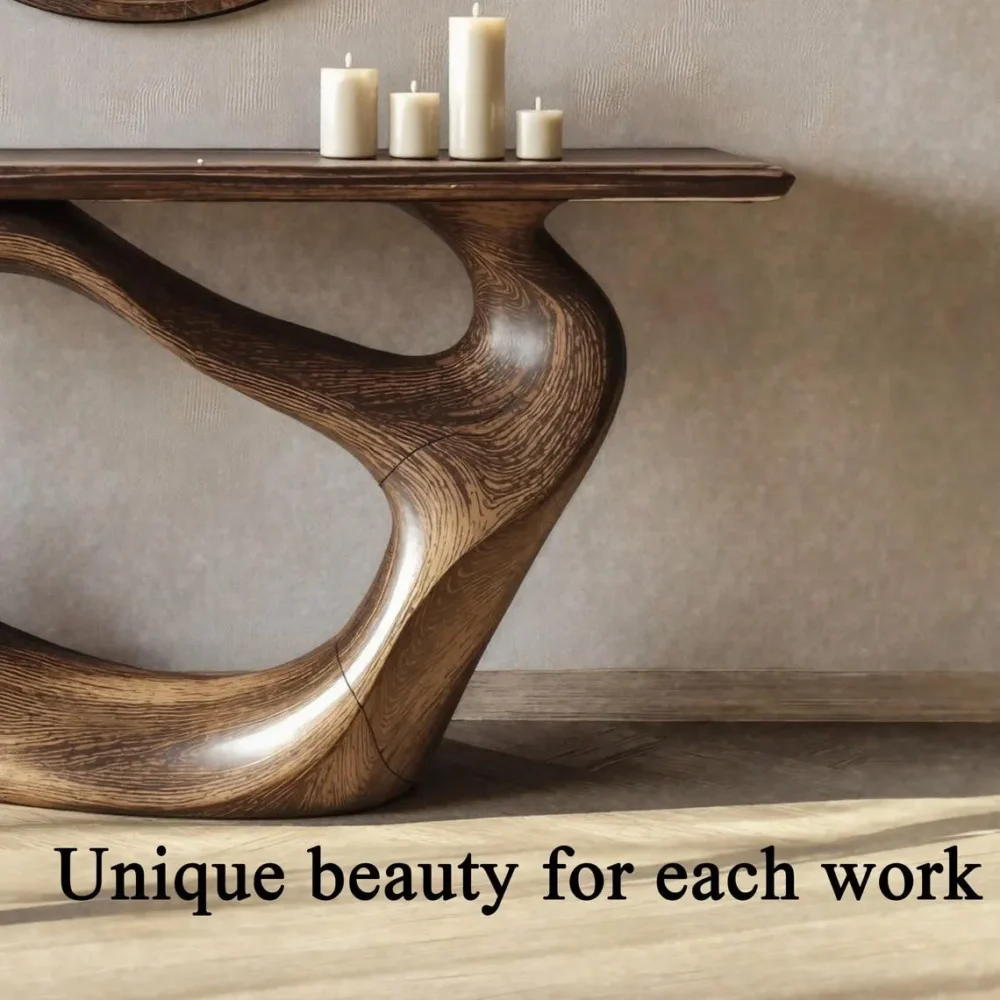 Custom Live Edge Console Table Handmade Solid Wood Narrow Entryway or Side Table with Unique Grain - Image 4
