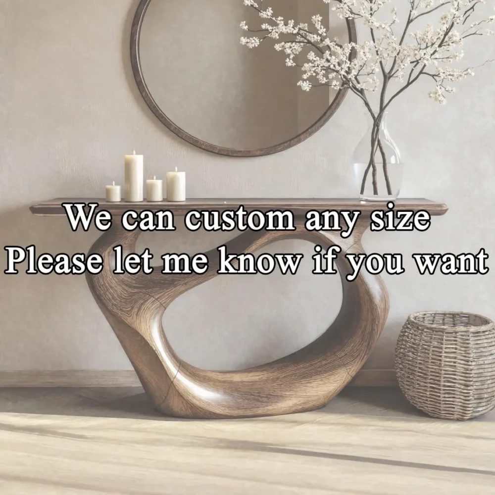 Custom Live Edge Console Table Handmade Solid Wood Narrow Entryway or Side Table with Unique Grain - Image 6