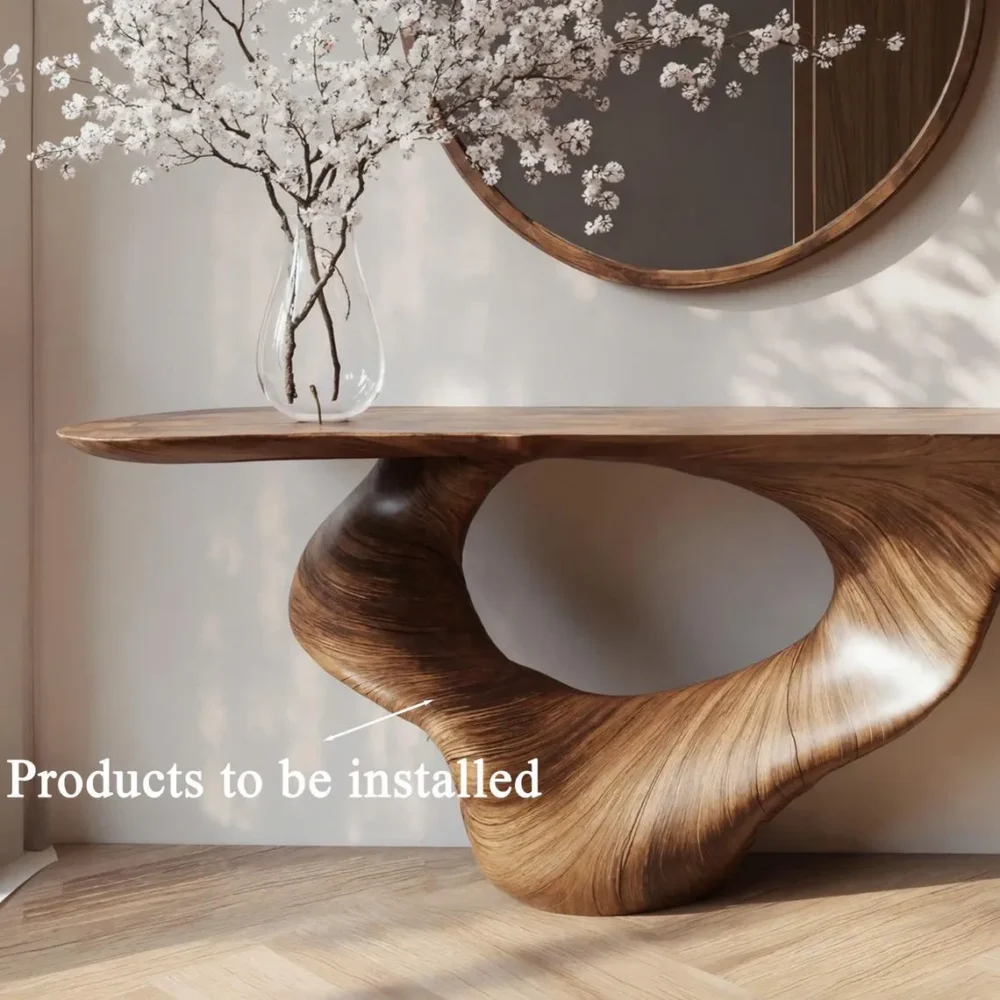 Unique Handmade Console Table Solid Wood Narrow Entryway Table for Living Room or Wedding Decor - Image 5